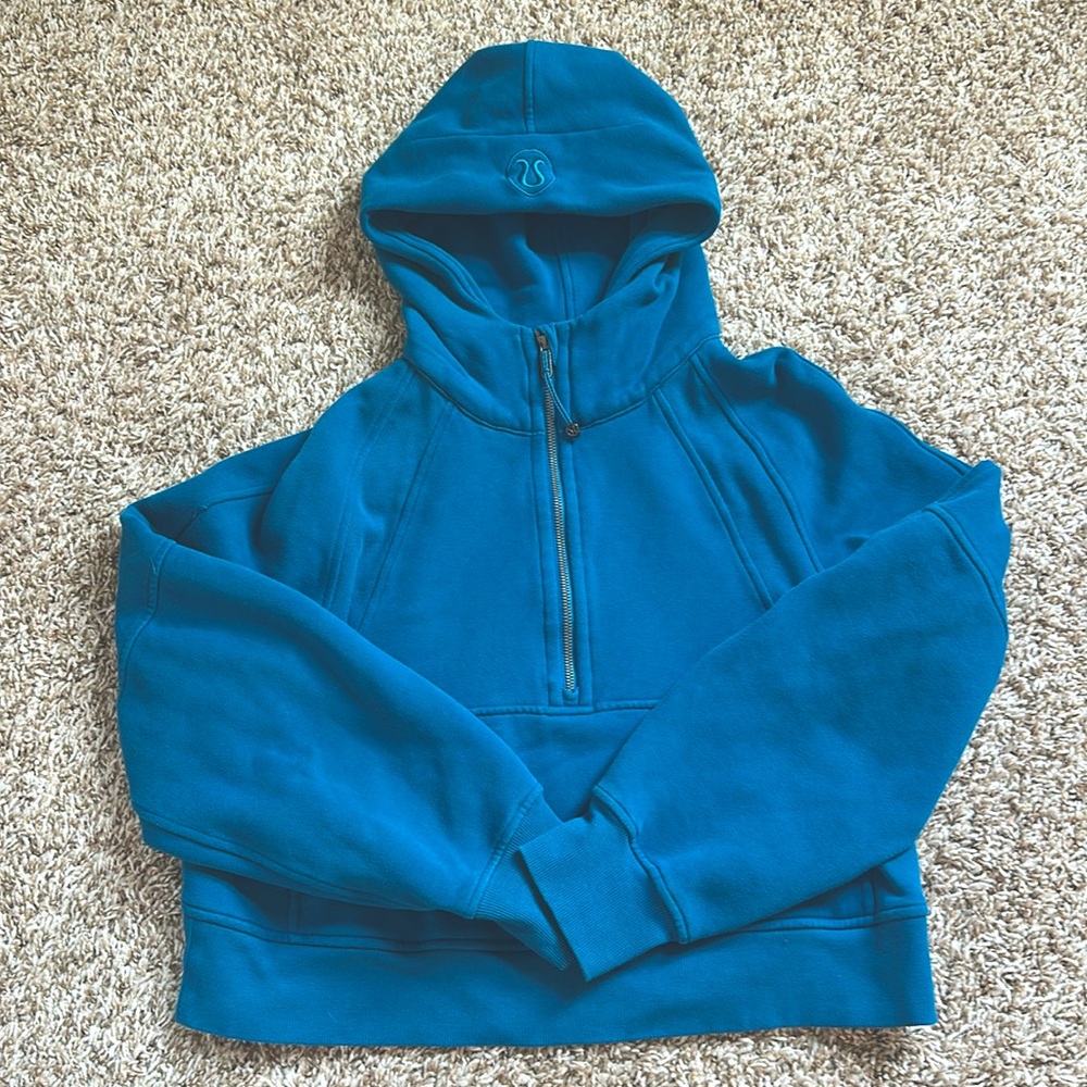 Lululemon Scuba Oversized Half Zip Hoodie in Blue